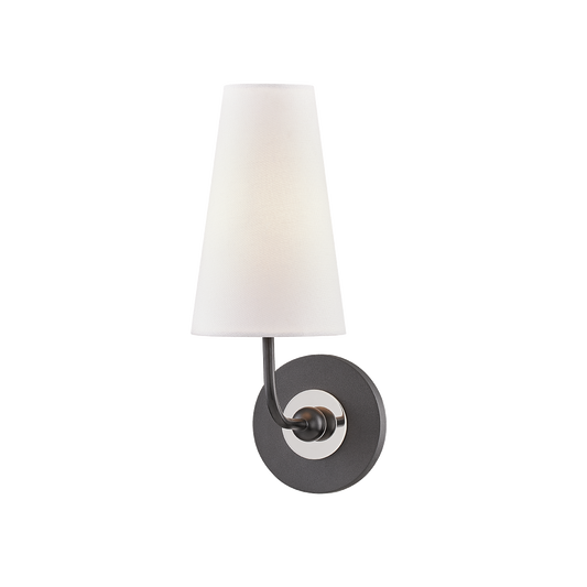 Merri Wall Sconce in Polished Nickel/black Finish