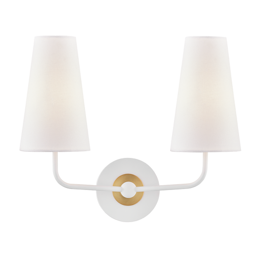 Merri Wall Sconce in Aged Brass/soft Off White Finish