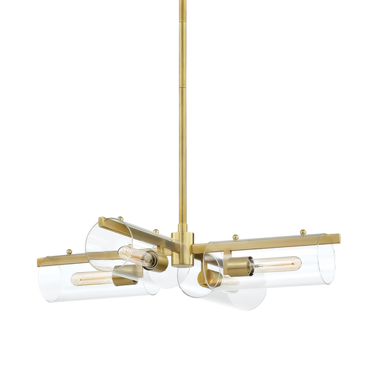 Ariel Chandelier in Aged Brass Finish