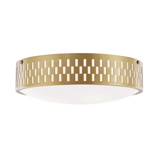 Phoebe Flush Mount in Aged Brass Finish