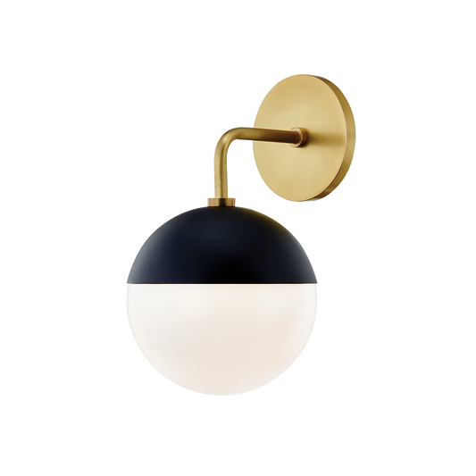 Renee Wall Sconce in Aged Brass/black Finish