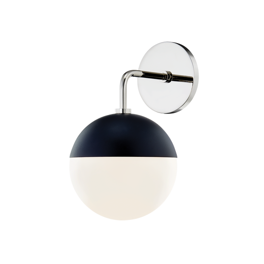 Renee Wall Sconce in Polished Nickel/black Finish