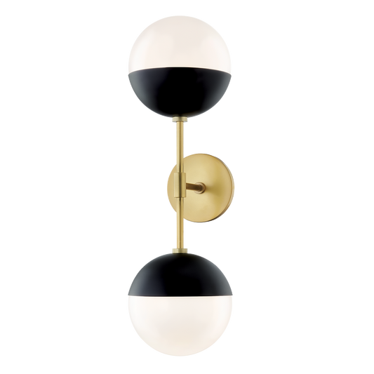Renee Wall Sconce in Aged Brass/black Finish