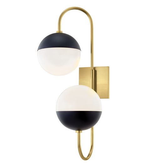 Renee Wall Sconce in Aged Brass/black Finish