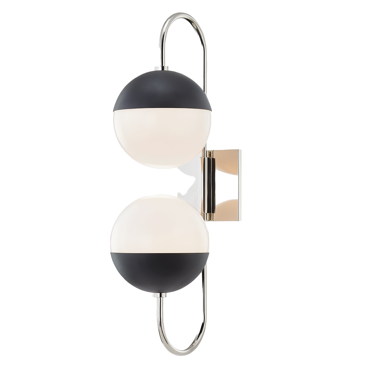 Renee Wall Sconce in Polished Nickel/black Finish