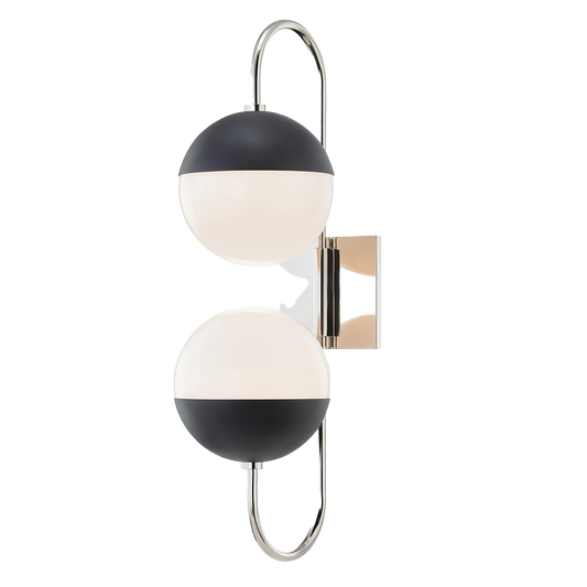 Renee Wall Sconce in Polished Nickel/black Finish