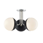 Renee Semi Flush in Polished Nickel/black Finish