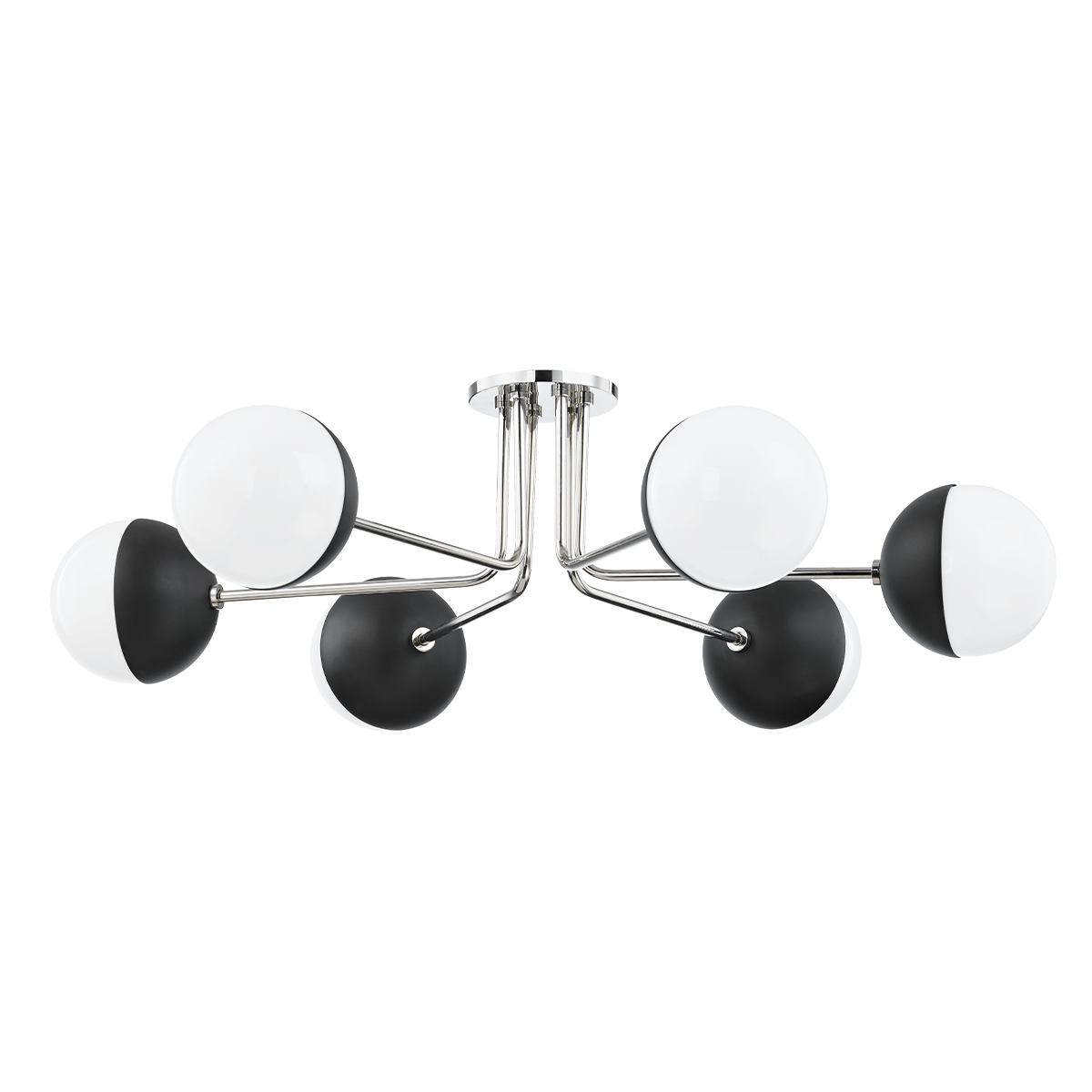 Renee Semi Flush in Polished Nickel/black Finish