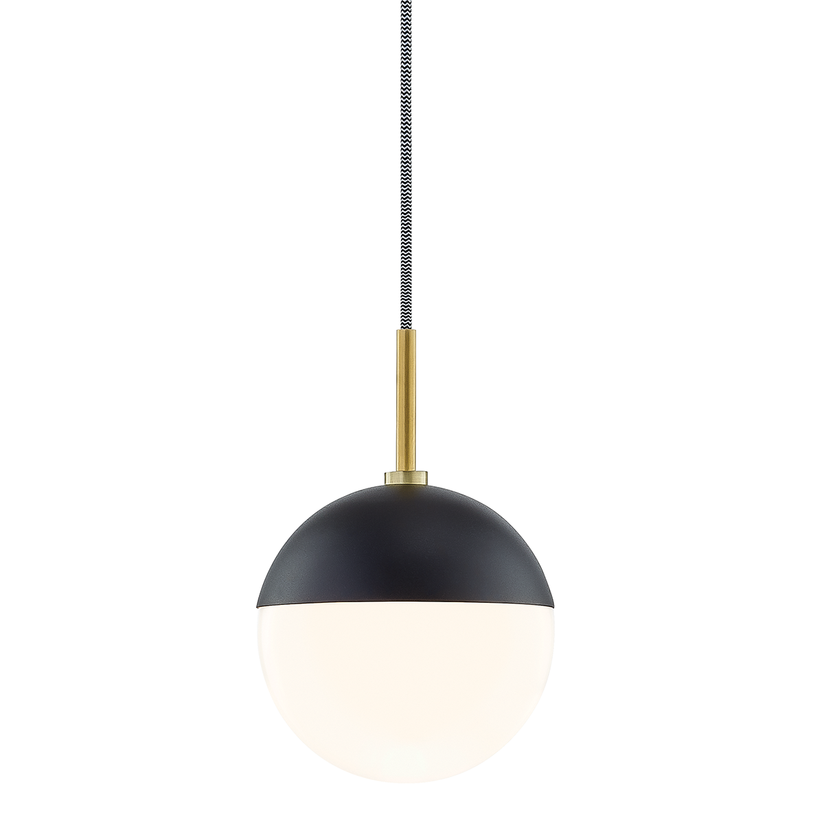 Renee Pendant in Aged Brass/black Finish