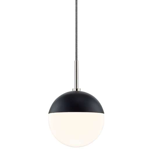 Renee Pendant in Polished Nickel/black Finish