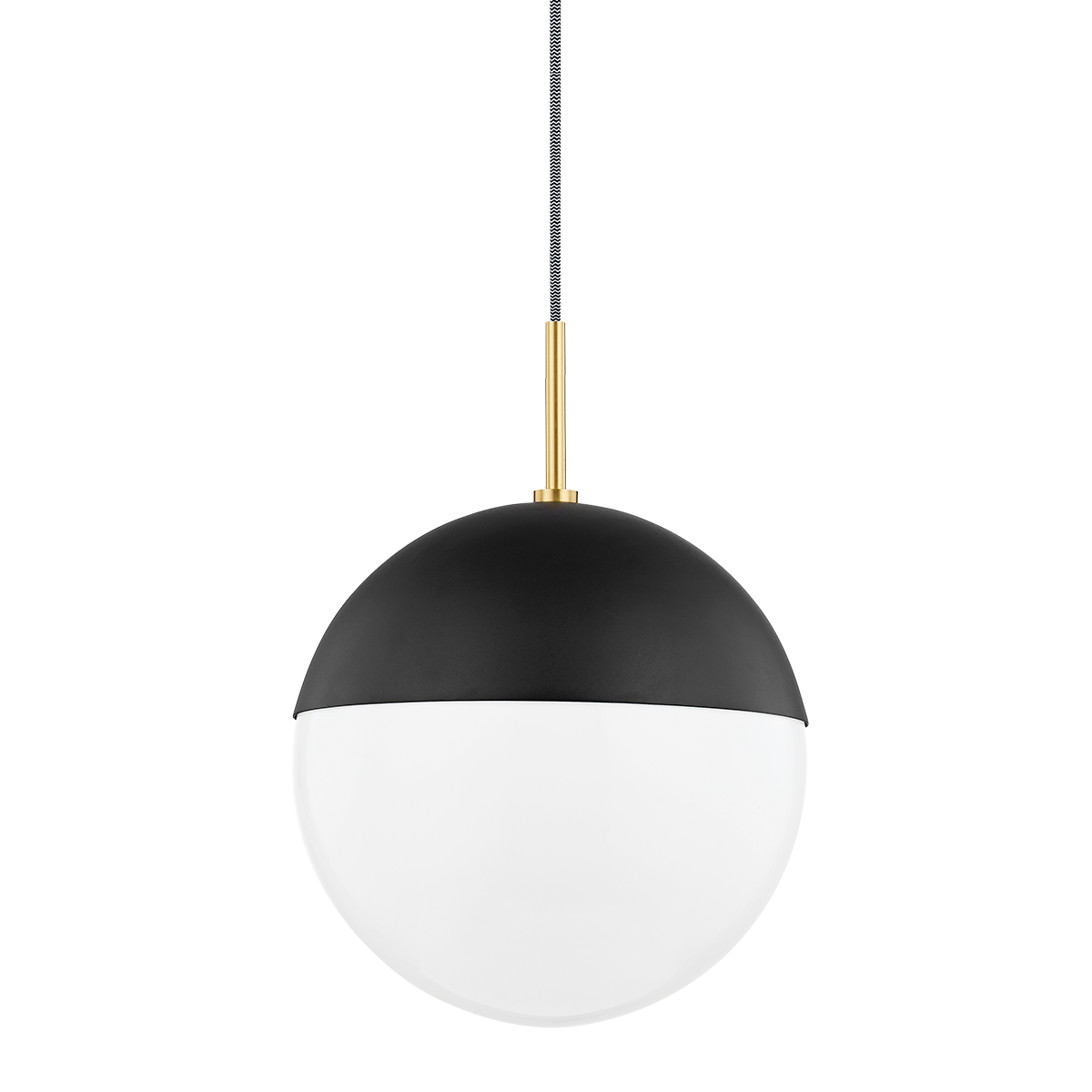 Renee Pendant in Aged Brass/black Finish