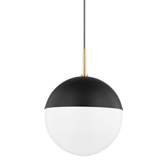 Renee Pendant in Aged Brass/black Finish