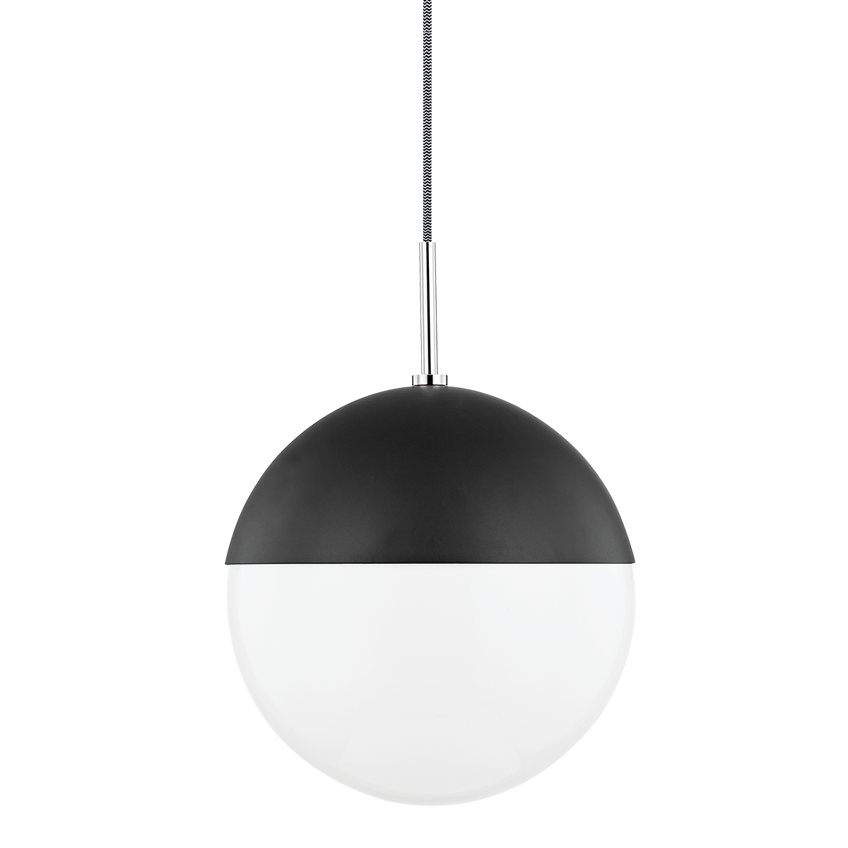 Renee Pendant in Polished Nickel/black Finish