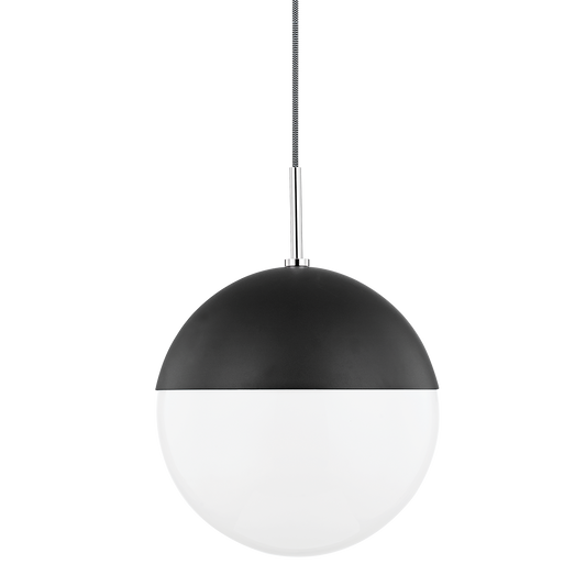 Renee Pendant in Polished Nickel/black Finish