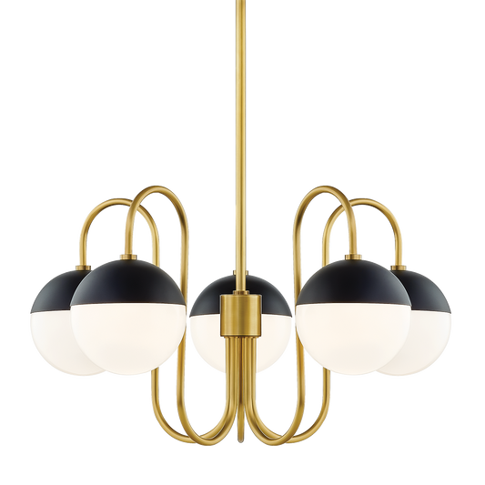 Renee Chandelier in Aged Brass/black Finish