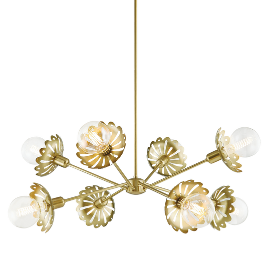 Alyssa Chandelier in Aged Brass Finish