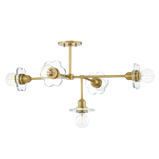 Alexa Chandelier in Aged Brass Finish