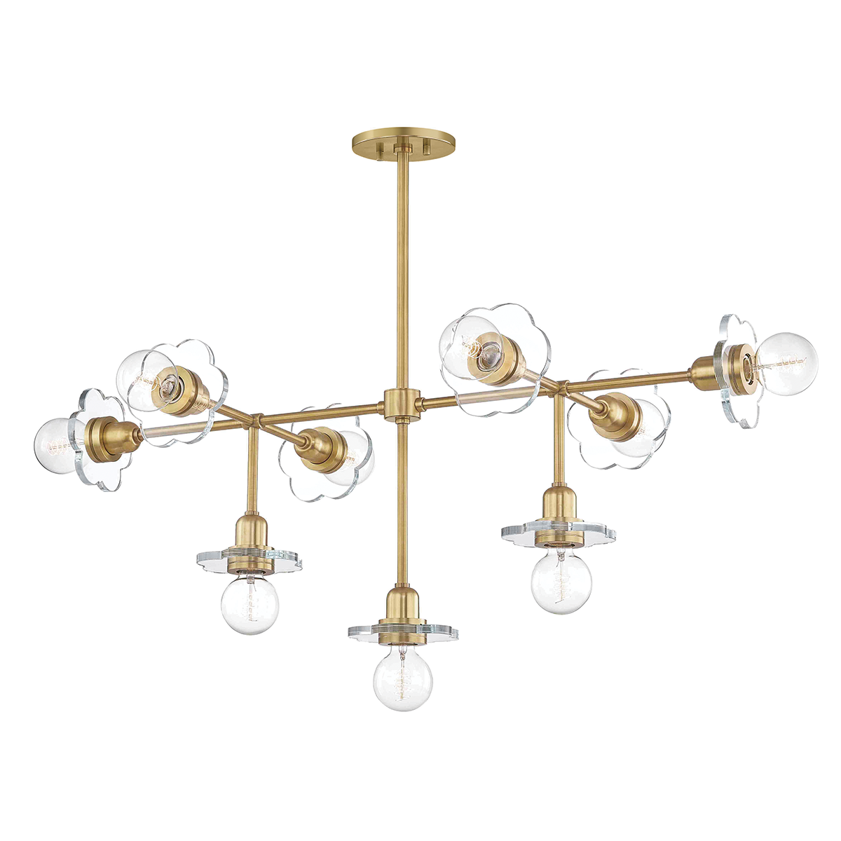 Alexa Chandelier in Aged Brass Finish