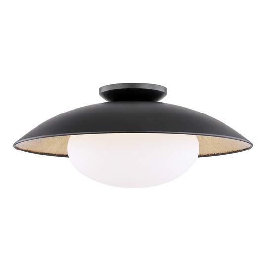 Cadence Semi Flush in Black Lustro/gold Leaf Combo Finish