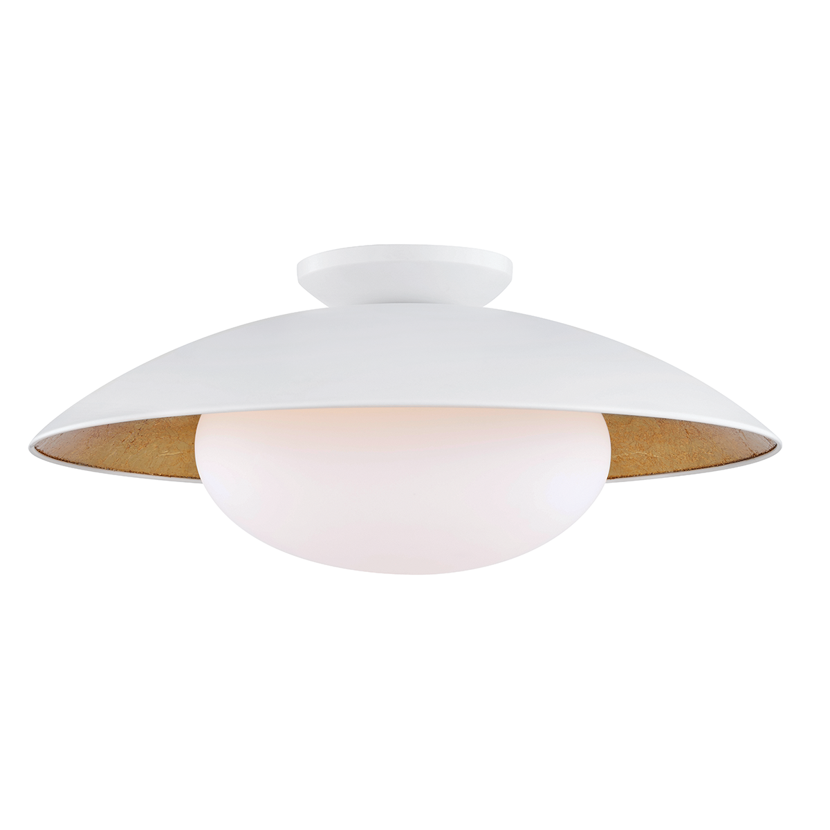 Cadence Semi Flush in White Lustro/gold Leaf Combo Finish