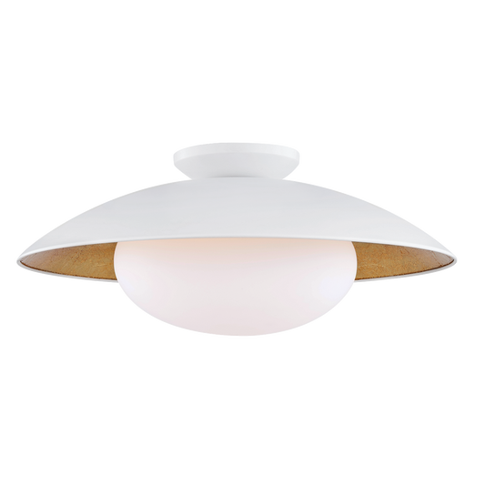 Cadence Semi Flush in White Lustro/gold Leaf Combo Finish