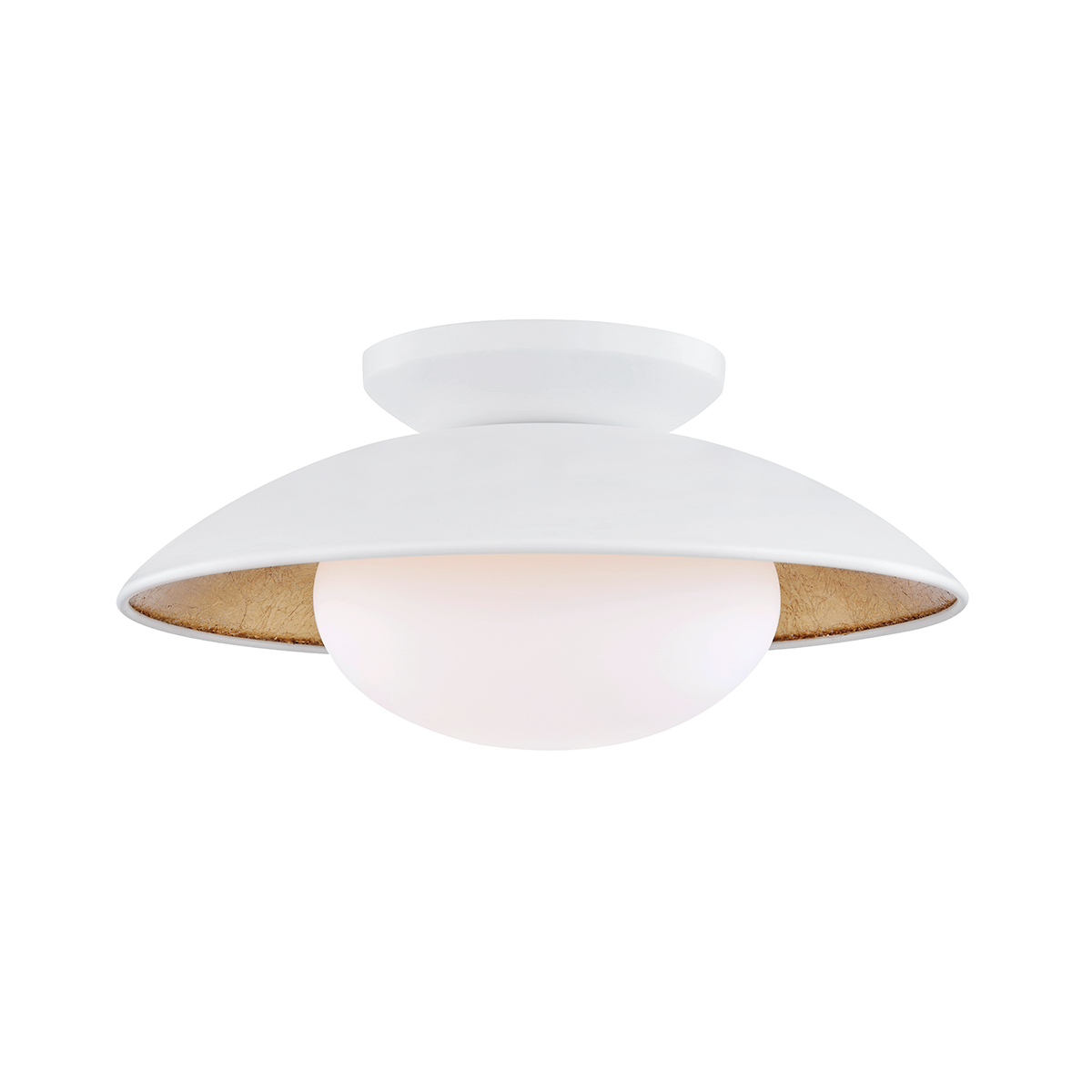 Cadence Semi Flush in White Lustro/gold Leaf Combo Finish