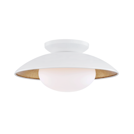 Cadence Semi Flush in White Lustro/gold Leaf Combo Finish