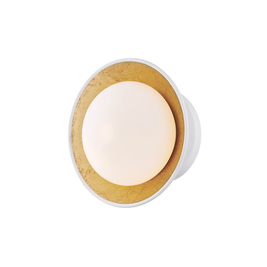 Cadence Semi Flush in White Lustro/gold Leaf Combo Finish