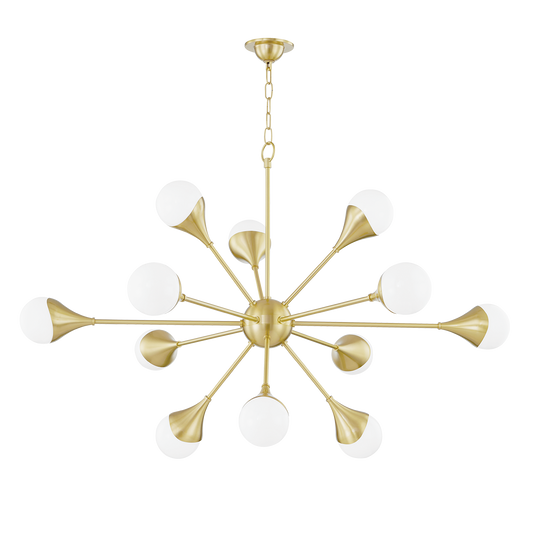 Ariana Chandelier in Aged Brass Finish