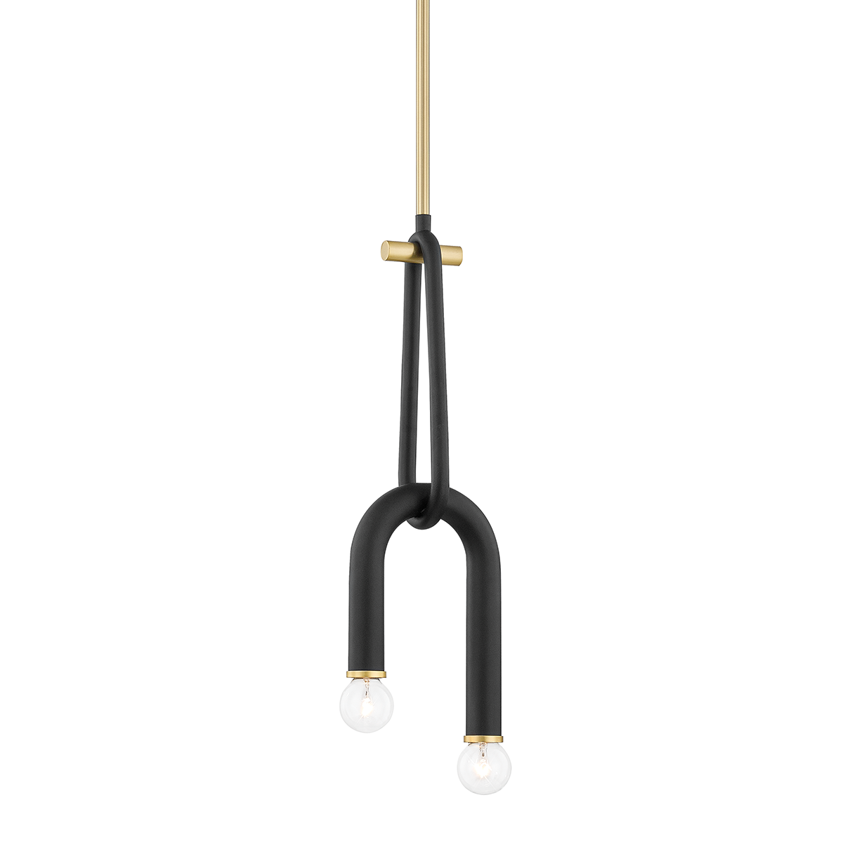 Whit Pendant in Aged Brass/black Finish