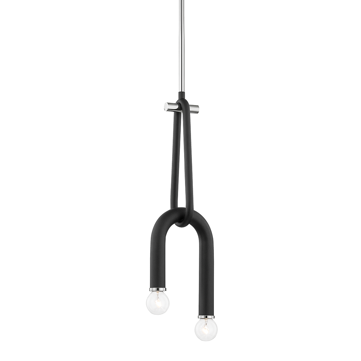 Whit Pendant in Polished Nickel/black Finish