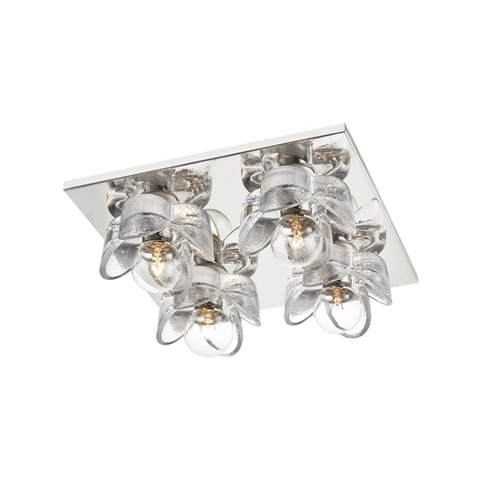 Shea Flush Mount in Polished Nickel Finish