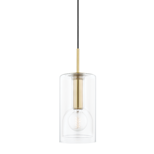 Belinda Pendant in Aged Brass Finish