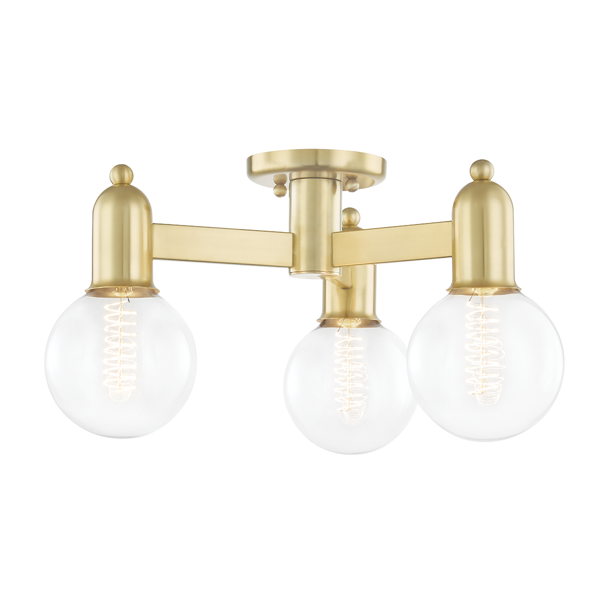 Bryce Semi Flush in Aged Brass Finish