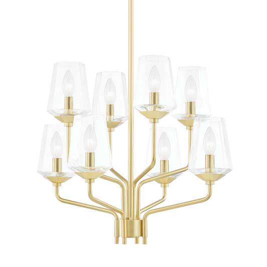 Kayla Chandelier in Aged Brass Finish
