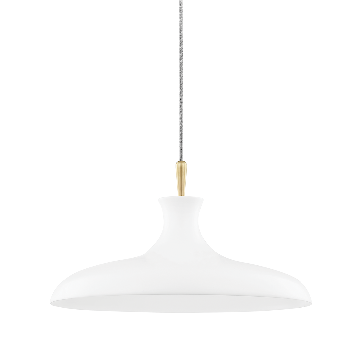 Cassidy Pendant in Aged Brass/soft Off White Finish