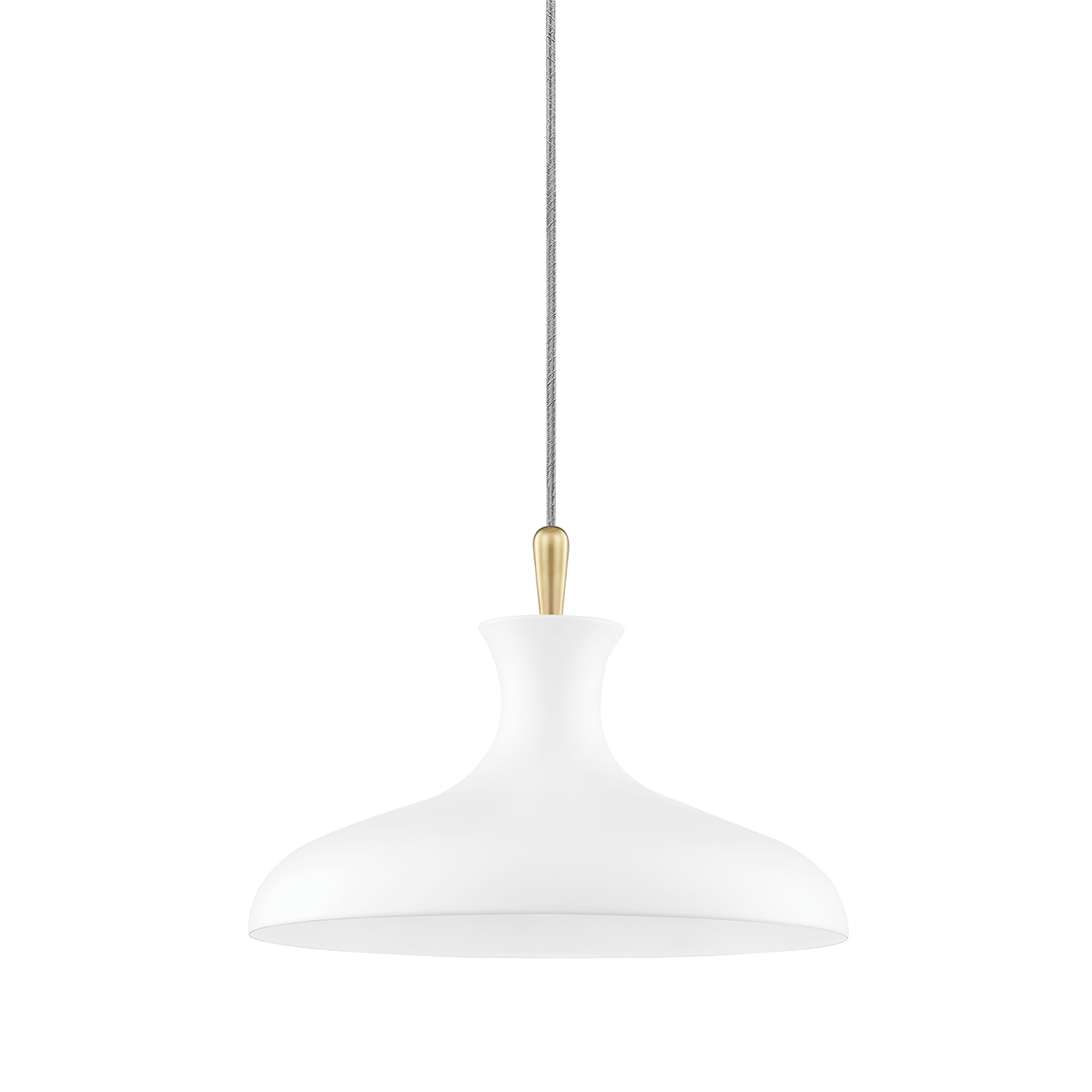 Cassidy Pendant in Aged Brass/soft Off White Finish