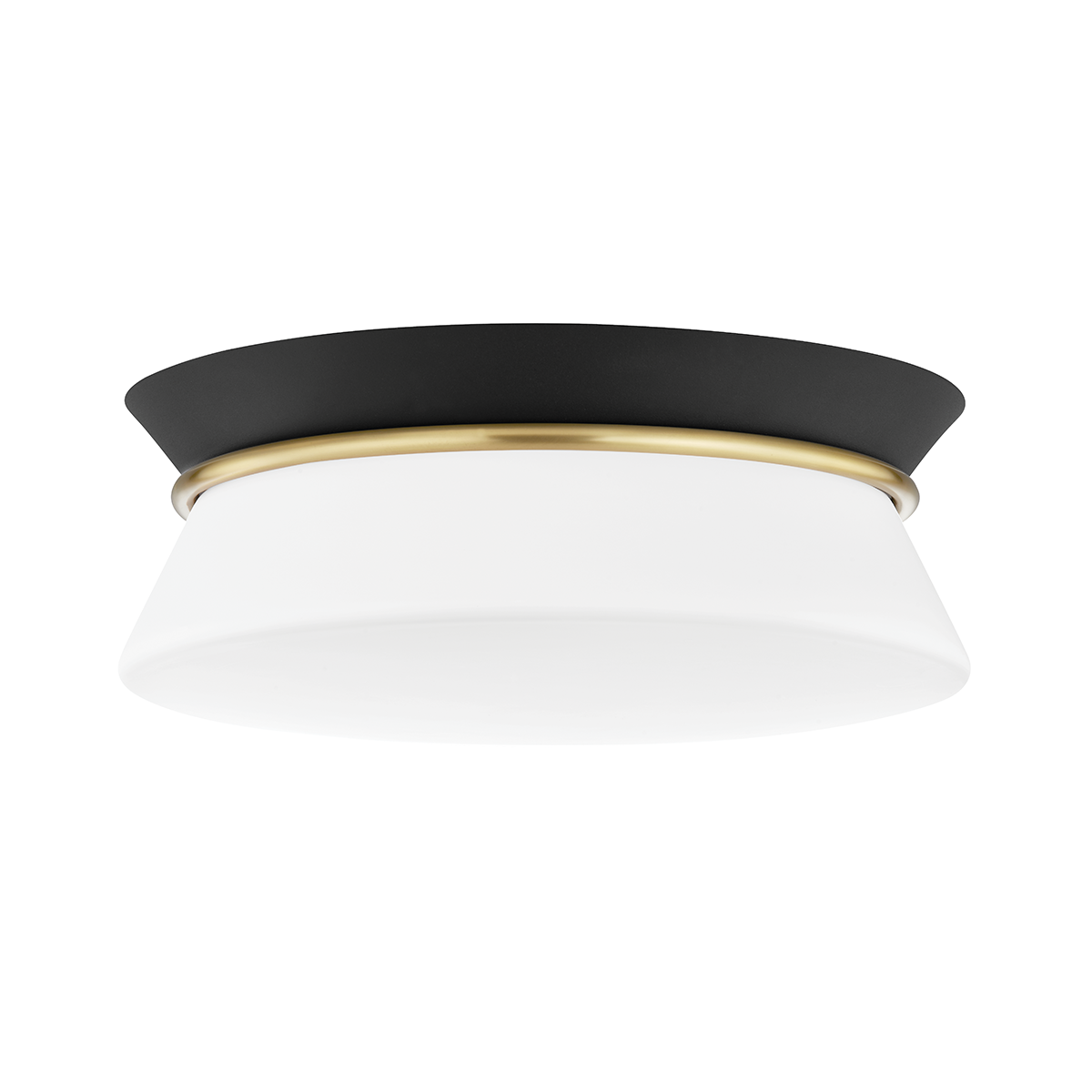 Cath Flush Mount in Aged Brass/black Finish