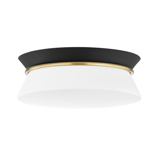 Cath Flush Mount in Aged Brass/black Finish