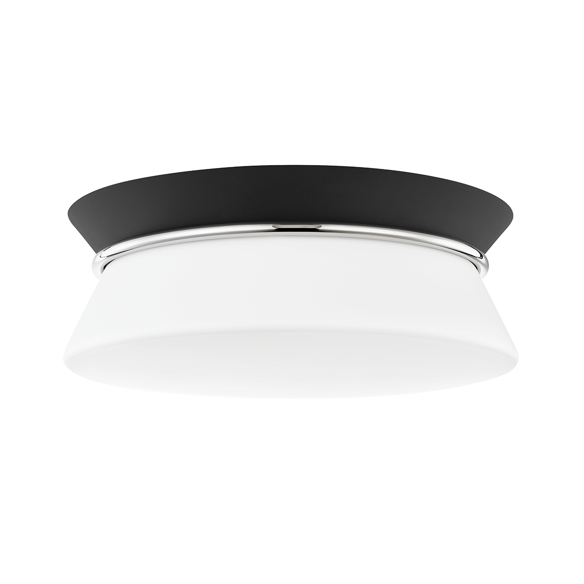 Cath Flush Mount in Polished Nickel/black Finish