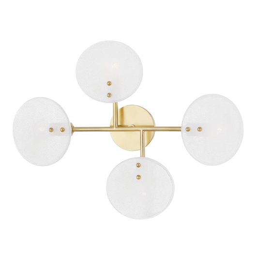 Giselle Semi Flush in Aged Brass Finish