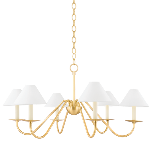 Lenore Chandelier in Aged Brass Finish