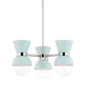 Gillian Semi Flush in POLISHED NICKEL/CERAMIC GLOSS ROBINS EGG BLUE Finish