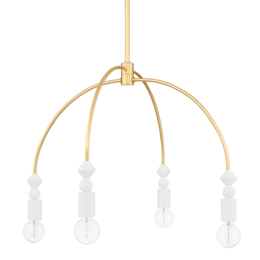 Flora Chandelier in Aged Brass Finish