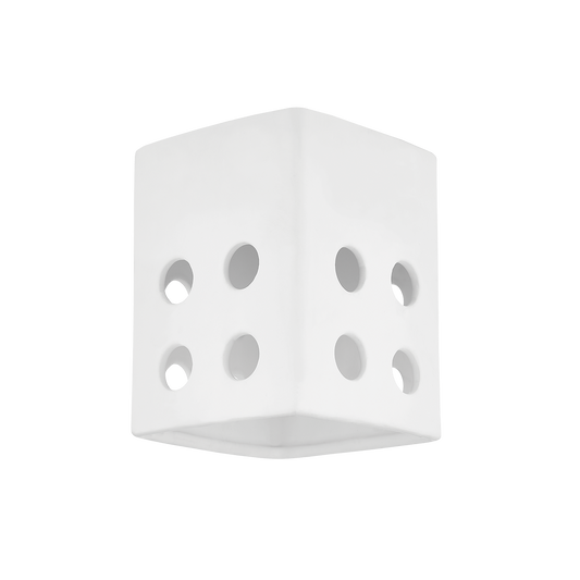 Tatum Flush Mount in AGED BRASS/CERAMIC RAW MATTE WHITE Finish