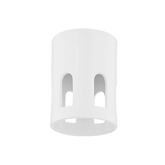 Tatum Flush Mount in AGED BRASS/CERAMIC RAW MATTE WHITE Finish