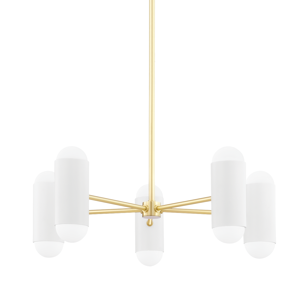 Kira Chandelier in Aged Brass/soft White Combo Finish