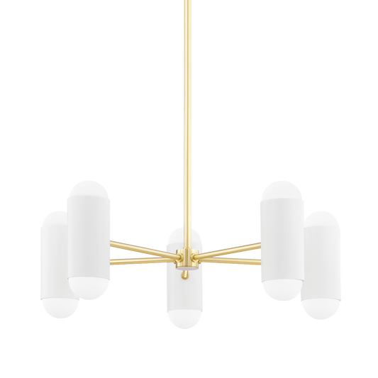 Kira Chandelier in Aged Brass/soft White Combo Finish