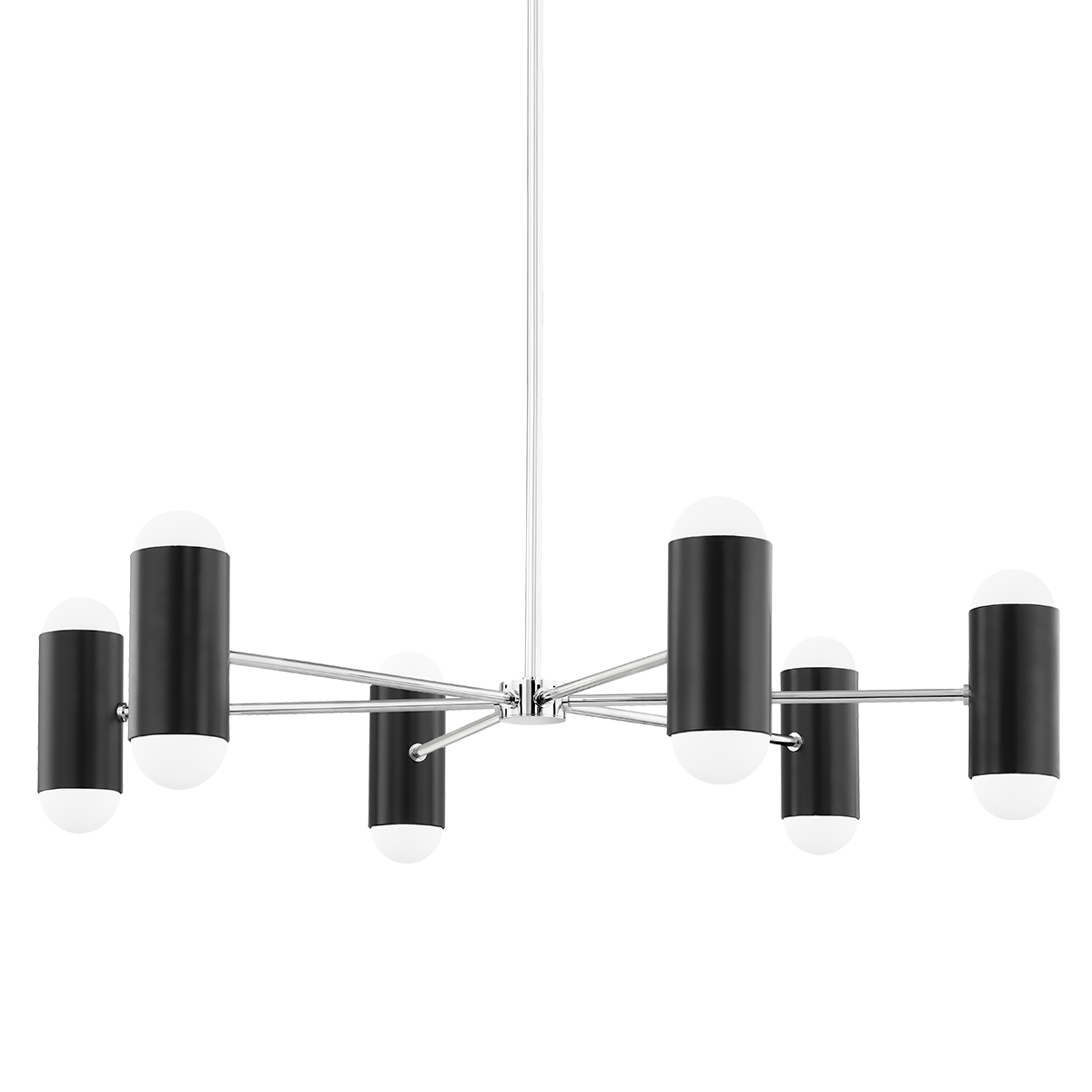 Kira Chandelier in Polished Nickel/Soft Black Finish