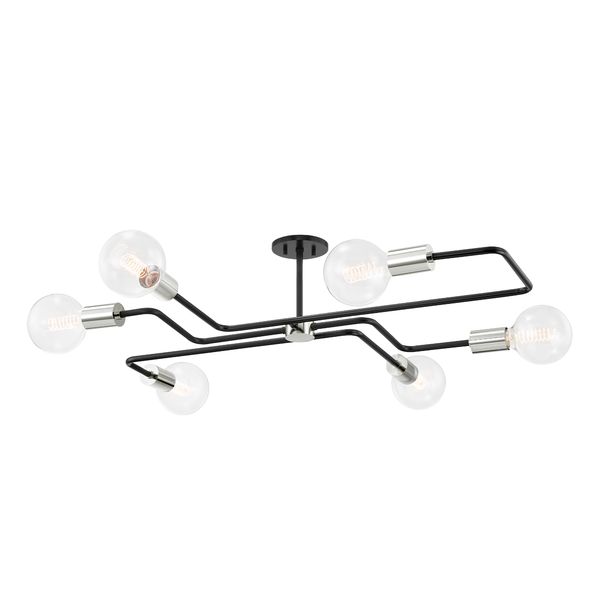 Jena Semi Flush in POLISHED NICKEL/TEXTURED BLACK Finish